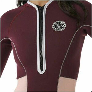 2024 Rip Curl Womens G-Bomb 1mm Hi-Cut Long Sleeve Shorty Wetsuit 13FWSP - Plum